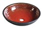 ATTILA keramické umyvadlo, průměr 43cm, tomatová červeň/petrolejová DK007