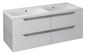 WAVE dvojumyvadlová skříňka 119,7x50x47,8cm, bílá/dub stříbrný WA120-3011