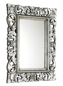 SAMBLUNG zrcadlo ve vyřezávaném rámu 60x80cm, stříbrná IN115