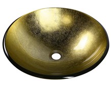 SHAY skleněné umyvadlo na desku Ø 42 cm, zlatá 2501-22