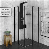 ZOOM BLACK čtvercová sprchová zástěna 900x900mm, čiré sklo ZL5415B