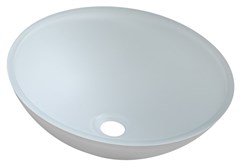 TELICA skleněné umyvadlo na desku Ø 42 cm, bílá mat TY181W