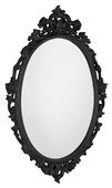 DESNA oválné zrcadlo ve vyřezávaném rámu, 80x100cm, černá IN357