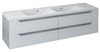 WAVE dvojumyvadlová skříňka 179,7x50x47,8cm, bílá/dub stříbrný WA180-3011