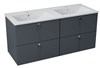 MITRA umyvadlová skříňka s umyvadlem 150x55x46 cm, antracit 2XMT0721601-150