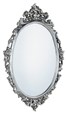DESNA oválné zrcadlo ve vyřezávaném rámu, 80x100cm, stříbrná IN344