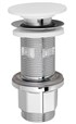 IMPALA umyvadlová výpust 5/4“, click-clack, Rockstone zátka, bílá mat WA03451