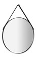 ORBITER kulaté zrcadlo s koženým páskem ø 60cm, černá mat ORT060