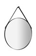 ORBITER kulaté zrcadlo s koženým páskem ø 50cm, černá mat ORT050