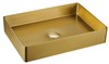 AURUM nerezové umyvadlo na desku, 50x35,2cm, včetně výpusti, pravé/levé, zlato mat AU203