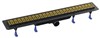 KLAVER podlahový žlab s nerezovým roštem, L-710, DN50, zlato mat 73721GB