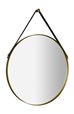 ORBITER kulaté zrcadlo s koženým páskem ø 60cm, zlato mat ORT060G